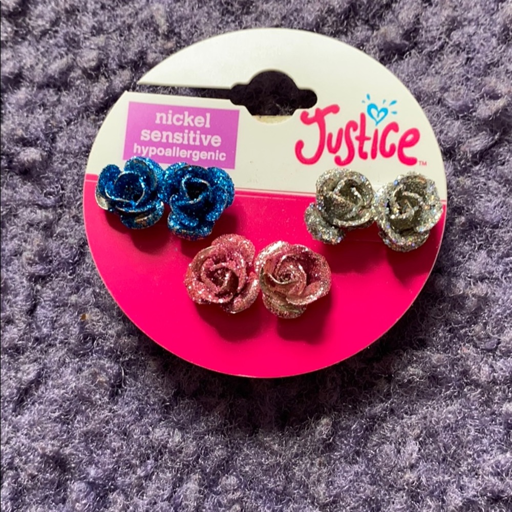Glitter Rose Earrings
